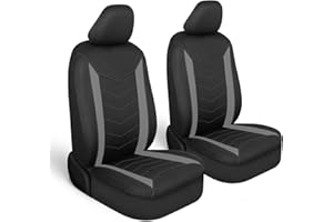 Motor Trend SpillGuard Seat Covers for Cars Trucks SUV – Gray Seat Covers with Waterproof Neoprene Lining, Automotive Car Seat Covers for Front Seats Only, Forros Para Asientos de Carro