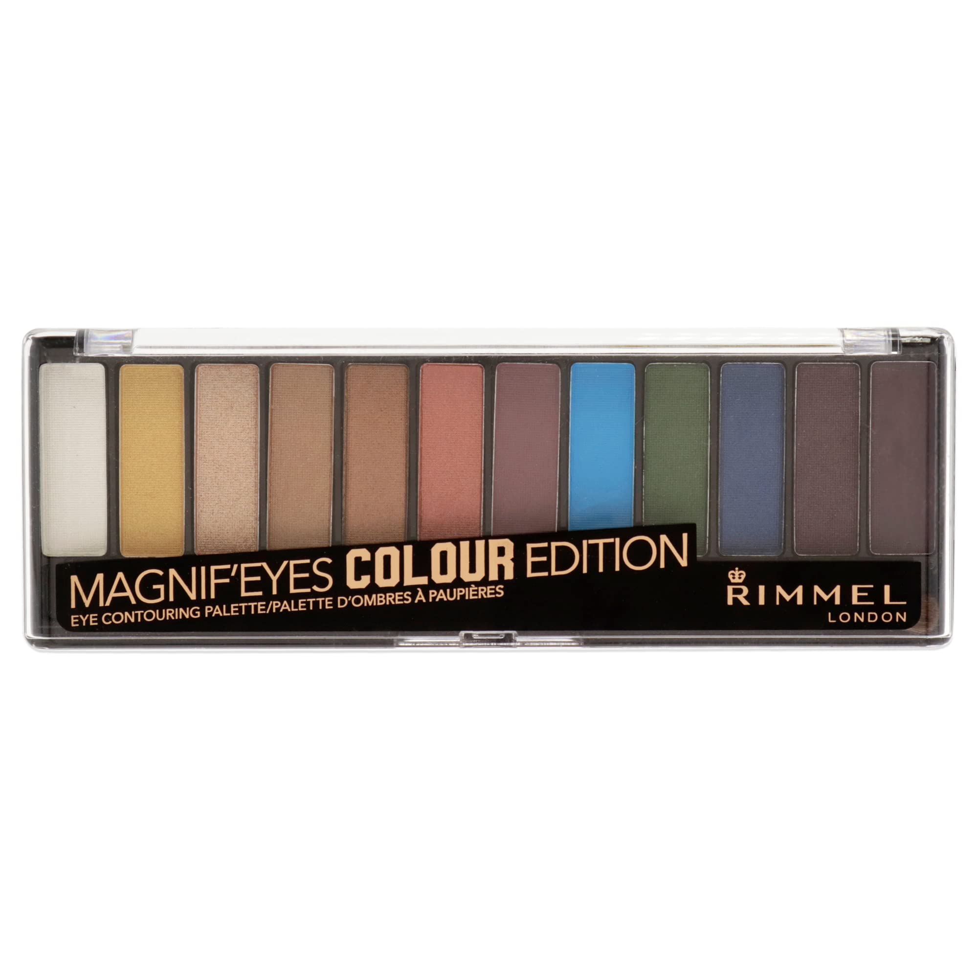 Rimmel Magnif'eyes 12 Pan Eyeshadow Palette, Bold Edition, 14 g, Powder