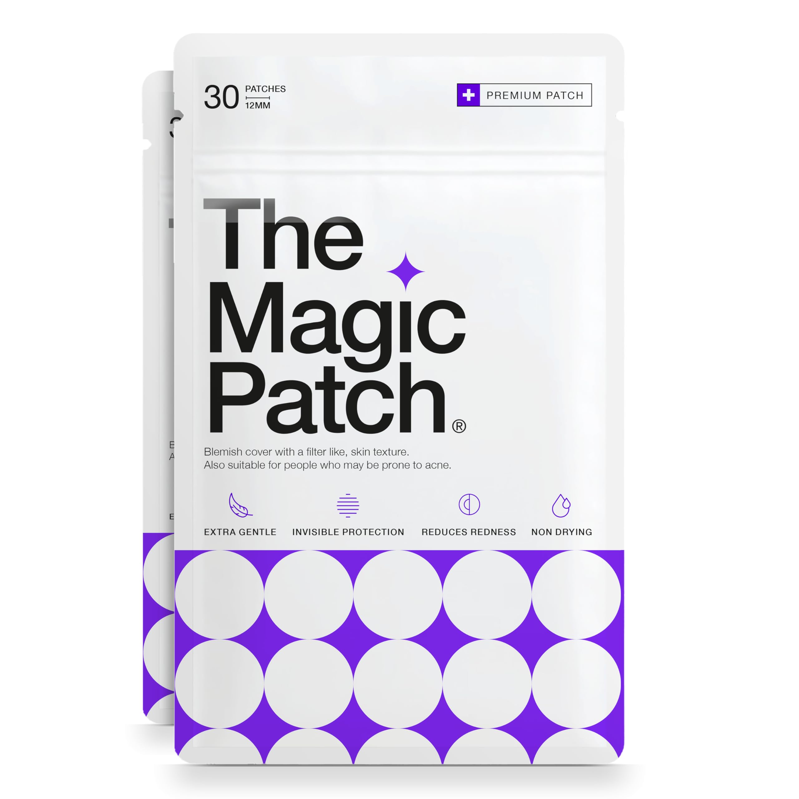 The Magic Patch Acne Patches - Translucent Hydrocolloid Pimple Patch Spot Treatment Stickers for Face and Body - Fast-Acting, Vegan & Cruelty Free Skin Care (Pack of 60)