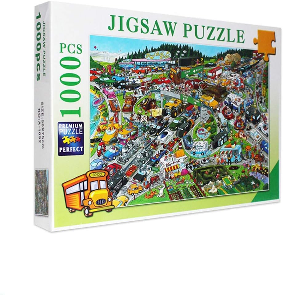 Chezaa Puzzle - Crowded City - 1000 Pieces Jigsaw Puzzles for Adults Kids Games Sorting Vivid Collection Gift
