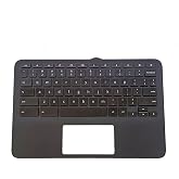 Lyinsen Replacement for HP Chromebook 11MK G9 EE Laptop Upper Case Palmrest Keyboard Assembly Part 11.6" M44258-001 Top Cover Black