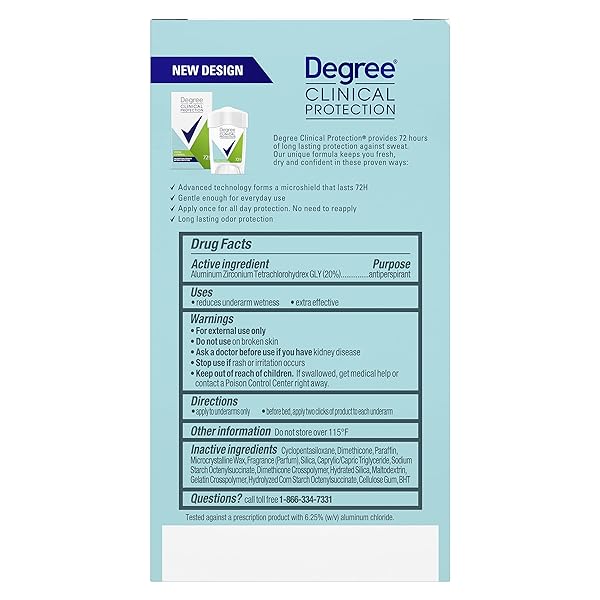 DEGREE CLINICAL PROTECTION ANTIPERSPIRANT DEODORANT 72-HOUR SWEAT & ODOR PROTECTION STRESS CONTROL ANTIPERSPIRANT FOR WOMEN 1.7 OZ