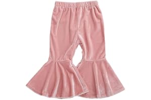 GOOCHEER Kids Toddler Little Baby Girl Ruffle Ripped Jeans Bell Bottom Flare Pants Ripped Denim Leggings Trousers