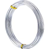 TecUnite 1 Roll Aluminum Wire for Jewelry Making, 10 M X 1 mm, Silver | Metal Coiling, Sculpting, Armature, Jewelry Making Beading Floral Soft DIY Metal Craft Wires, Bendable Armature Wire