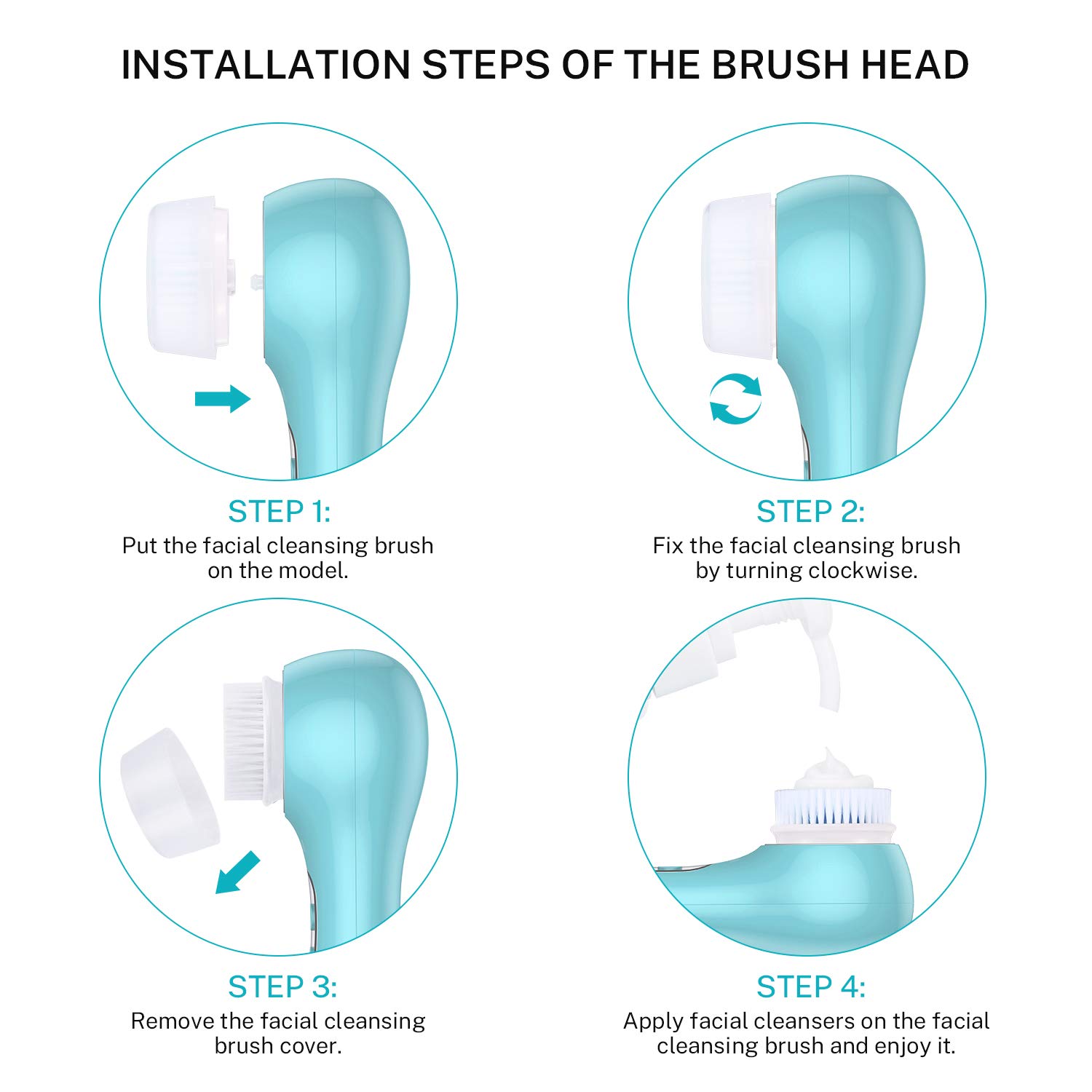 Misiki Facial Cleansing Brush Head 0.1mm Replacement Exfoliate Brush Head for Face Cleansing Brush Suitable for Dry, Oily, Acne-Prone Sensitive Skin-2 Pack: Beauty
