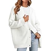 MEROKEETY Women's Cardigan Sweaters 2026 Fall Open Front Oversized Button V Neck Loose Soft Knit Outwear