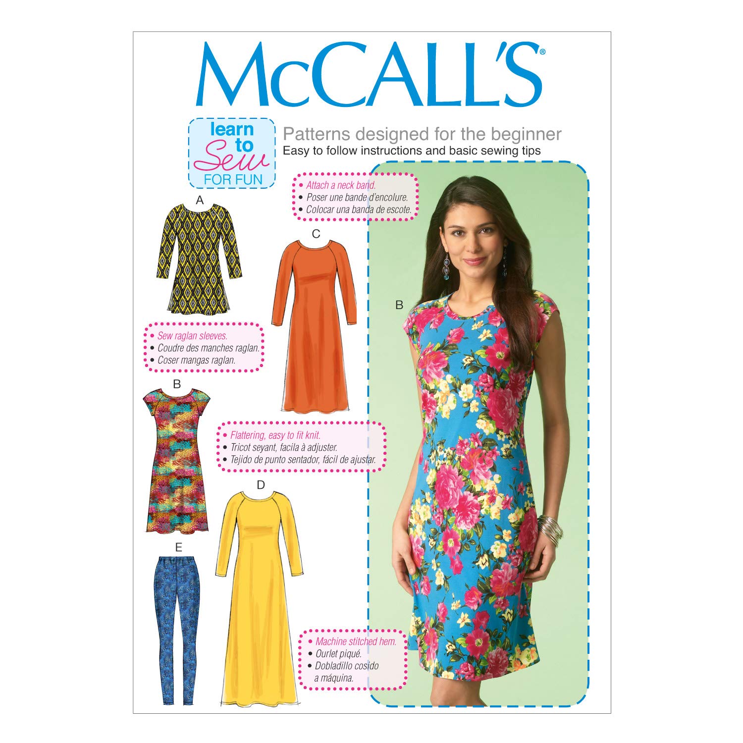 Mccall's Patterns 7122 ZZ Sizes Large 16-18/X-Large 20-22/2X-Large 24-26 Misses Tunic Dresses and Leggings Sewing Pattern