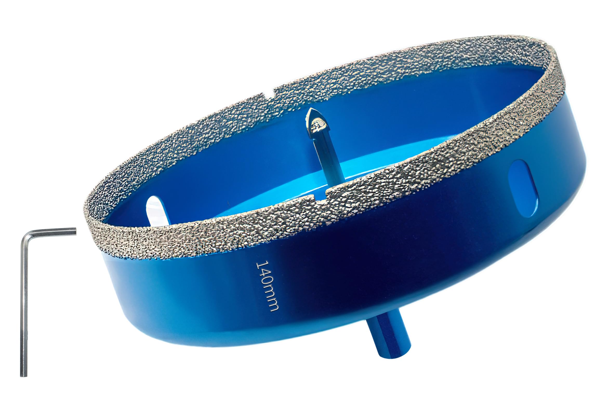 Teronbeta Diamond Hole Saw 140mm with Pilot Center Drill Bit, Vacuum Brazed Diamond Core Hole Cutter for Tile, Porcelain, Glass, Ceramic, Marble — image 1