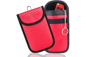 GOODEN ATIM Upgraded Faraday Bag for Key Fob (2 Pack),Premium Faraday Key Fob Protector– Car RFID Signal Blocking, Car Security Protection Pouch, Anti-Theft Pouch, Anti-Hacking Case Blocker -Red