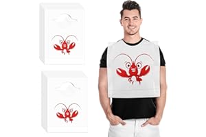 Nonley 50/100/200 PCS Lobster Bibs, Disposable Adult Bibs Plastic Bib for Restaurants Seafood Boil Crawfish Party Supplies