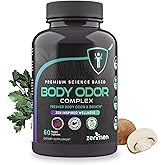 Zenmen Naturally Body Deodorizing Supplement - Body Odor Eliminator Pills - Internal Deodorant for Underarms, Intimate Areas, and Private Parts - 60 Vegan Capsules. Made in The USA
