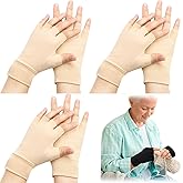 Yearntown 3 Pairs Elderly Skin Thin Protector Gloves | Thin Skin Fingerless Gloves, Elderly Protective Gloves, Open Finger, Hand Protectors for Bruising, for Older Adults, Senior