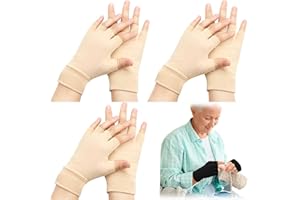 Yearntown 3 Pairs Elderly Skin Thin Protector Gloves Tone Fingerless Gloves Bruise Abrasion Protective to Cover Bruising