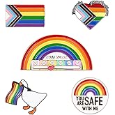 LGBTQ Pride Pins Set of 5 - LGBTQ+ Rainbow, Ally Flag & Mood Compass Badges for Expression - Enamel Pins for Backpacks, Jackets, Hats, Accessories, Gifts for Pride Month
