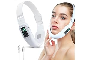 YNIPANDA Double Chin Eliminator Machine, V-Shape Electric Face Lift Device with 8 Modes and 15 Gear Adjustable Intensities, Intelligent Lifting Firming Saggy Skin Tightening Machine for Women Skin Care