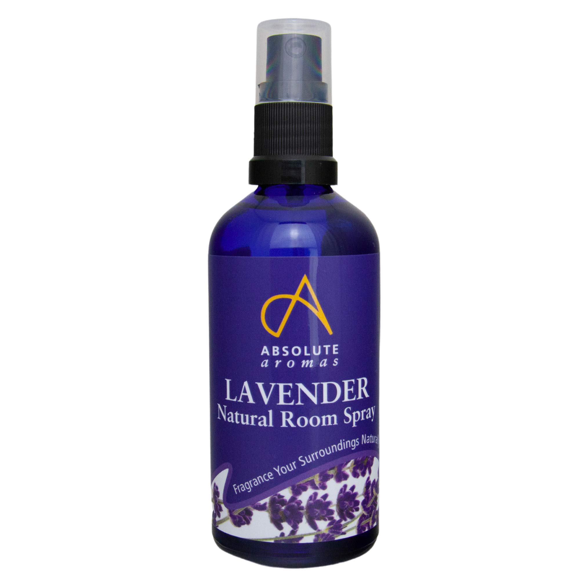 Absolute Aromas | Natural Lavender Room Spray with Pure Lavender Essential Oil - A Light, Crisp and Calming Aroma - 100% Pure, Natural, Vegan, Undiluted and Cruelty-Free, 100ml