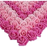 INSUNSIX Foam Roses,200Pcs Rose Flower Heads 1.97in Foam Flowers Artificial Rose Flower Heads for Crafts DIY Wedding Centerpieces Arrangements Home Decorations(Mixed Pink Colors)