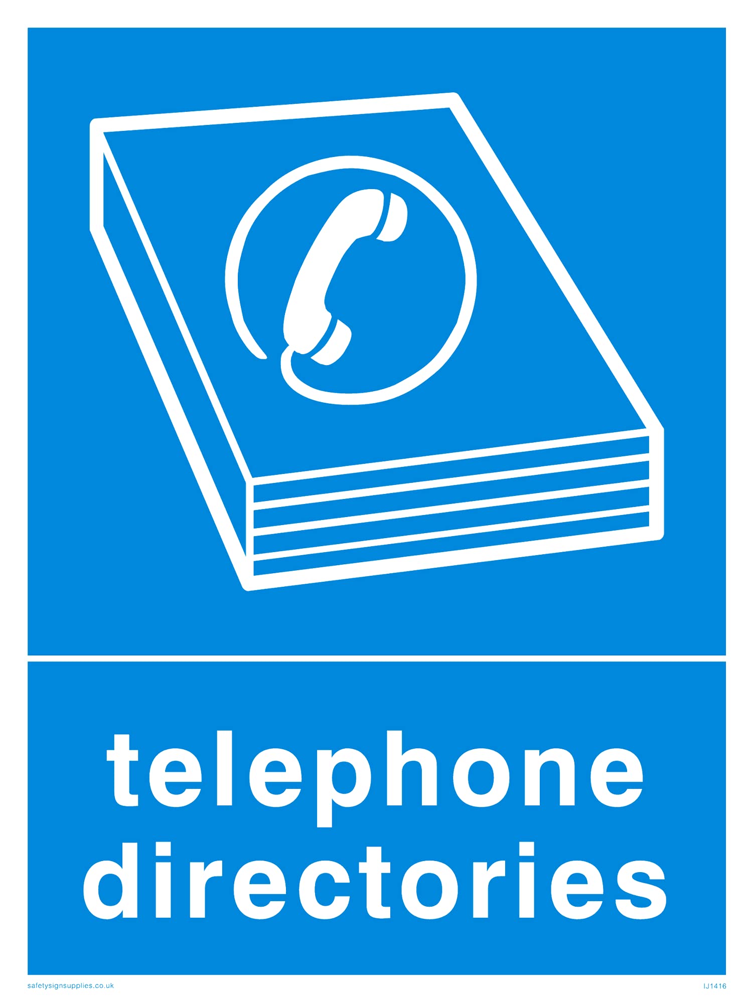 Pack of five - Recycling-telephone-directories Sign - 150x200mm - A5P