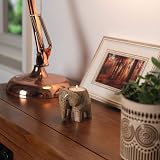 British Fossils Himalayan Marble Elephant Tea Light Holder Fossilstone 3" view 2