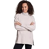 RBX Activewear Cowl Neck Sweater for Women, Lightweight Ultra Soft Plush Fleece Pullover Sweatshirt with Relaxed Fit