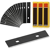 Jimtoiny 30 Pack 4 Inch Scraper Blades, High-Carbon Steel, with Storage Box | 21 Blades + Gloves Included, Hollow Handle Extends Reach, Non-slip PVC Grip, Ideal for Glass Stove Floor Paint Removal