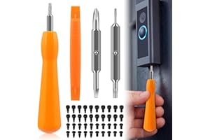 Ring Doorbell Screw Kit, Replacement Video Doorbell Screwdriver with 40 Screws Double Ended Screw Driver Tool for Camera Vide