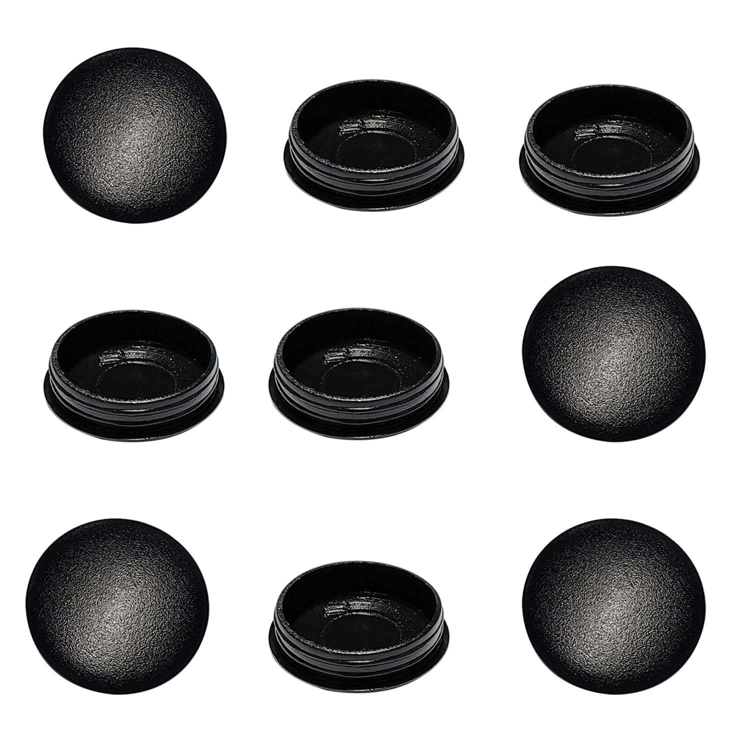 Ctyjia 25 PCS Black Plastic Round Hole Plugs, 15mm, for Cabinet, Bookshelf, Chair, Wardrobe, Closet, Pipe, Container, Equipment