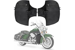 GUDITEM Motorcycle Soft Lowers Chaps Leg Warmer Bag for Harley Touring Street Road Glide Engine Guard, Black