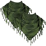 FREE SOLDIER 100% Cotton Scarf Military Shemagh Tactical Desert Keffiyeh Head Neck Scarf Arab Wrap with Tassel 43x43…