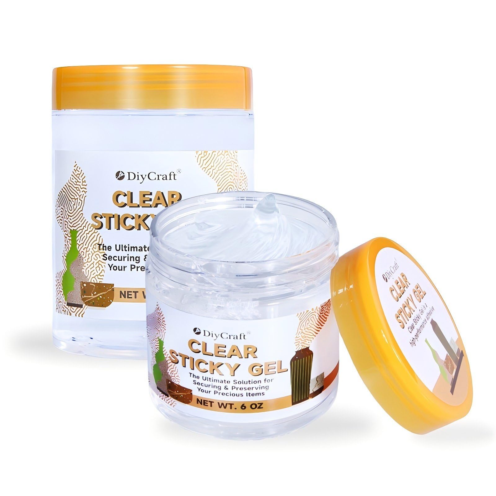 Photo 1 of 10 oz Clear Sticky Gel for Museum Exhibits, Reusable Putty, Non-Toxic Clear Adhesive Glue Gel to Antiques, Glass, Ceramic and Action Figures