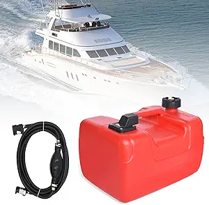 Boat Fuel Tank, Boat Gas Tank with Hose Connector and Oil Volume Indicator for The Outboard Engines (12L/3 Gallon)