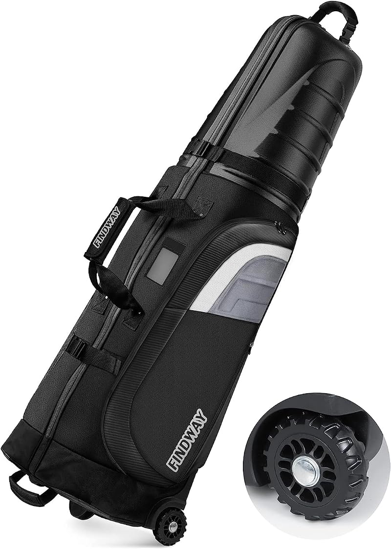 Findway Golf Travel Bag with Wheels Waterproof 50in+ ABS Top Case