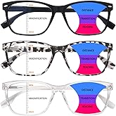 CLASAGA Progressive Multifocus Reading Glasses for Women, Blue Light Blocking Ladies Computer Readers with Spring Hinge.