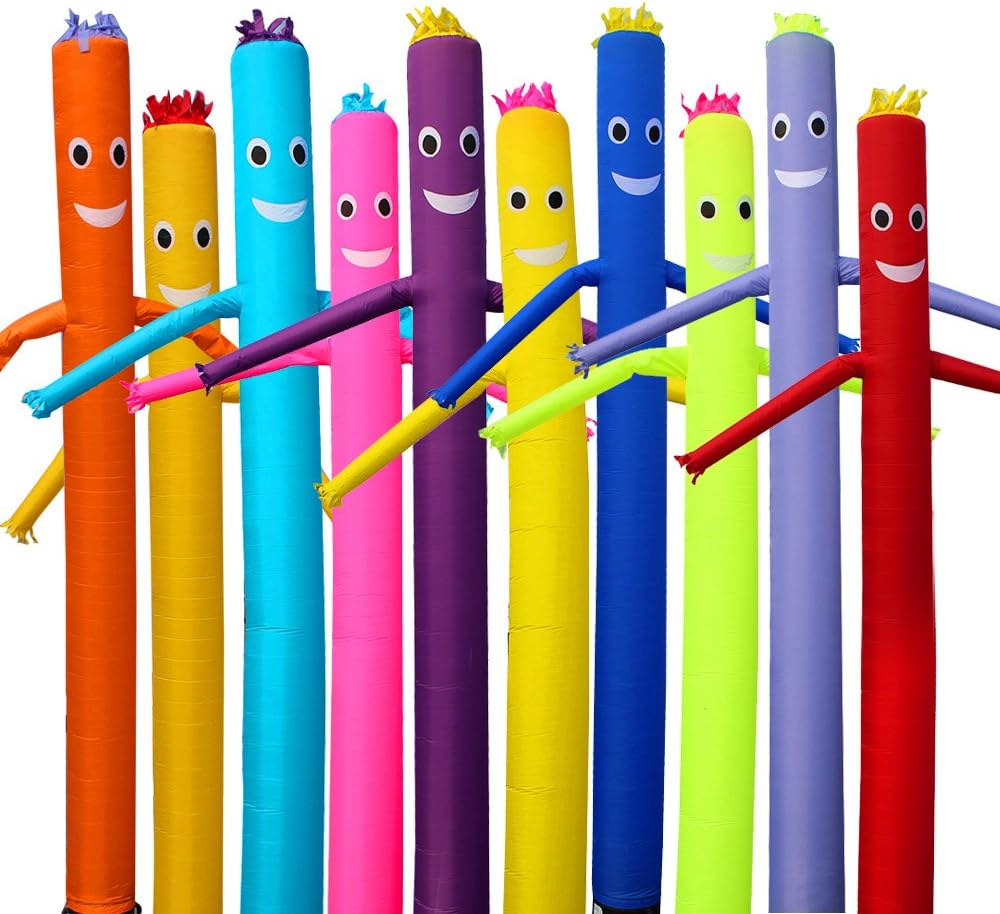 20FT 6M Air Dancer Sky Dancer Inflatable Tube Air Puppet Wind Flying Nylon Material Diameter 18'' 45CM (Golden)