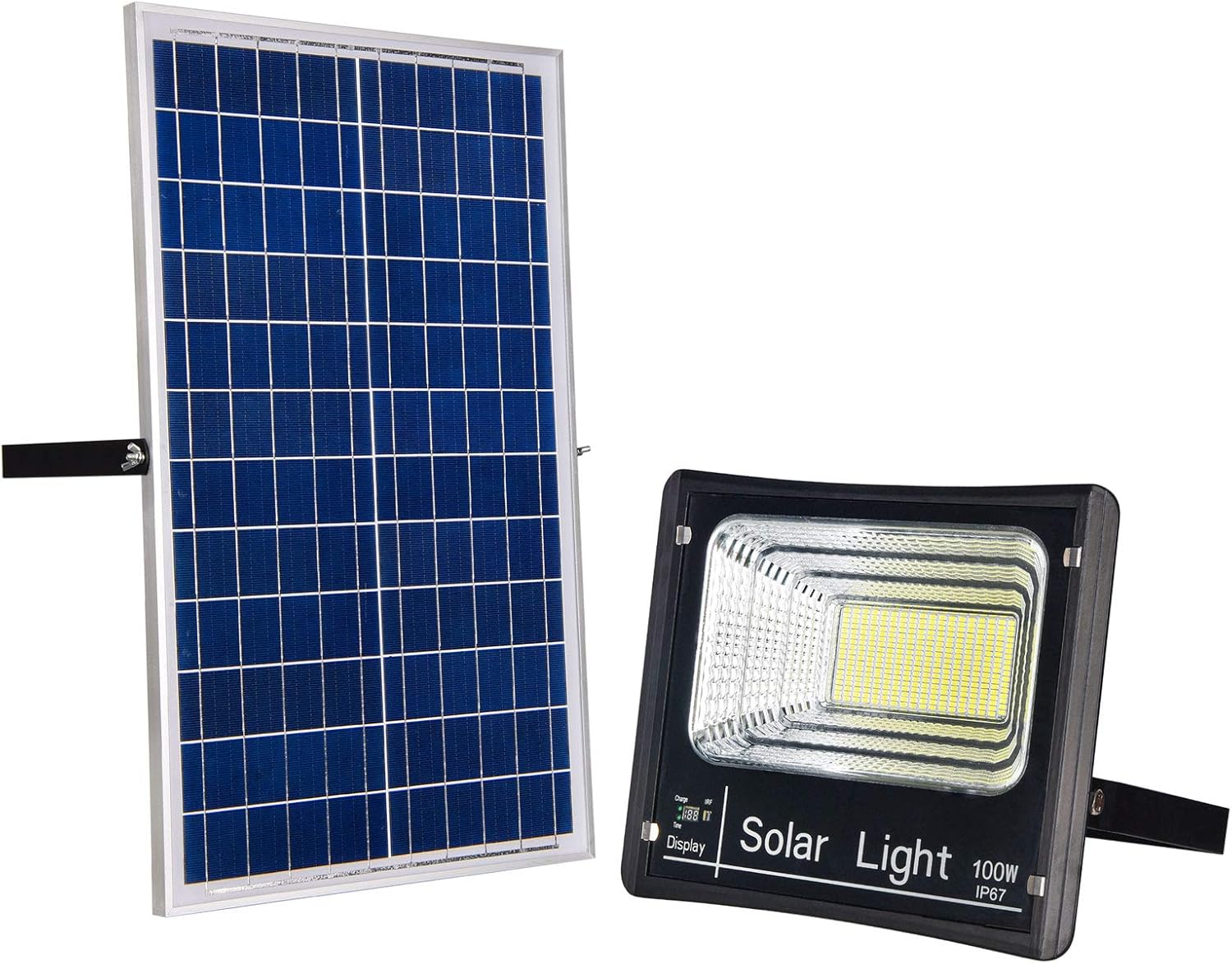 100w Solar Flood Light Outdoor Dusk To Dawn With Remote Control 324 Leds 5000 Lumen Lamp For Yard Swimming Pool Garage Warehouse Playground Hotel Farm Arena Amazon Com