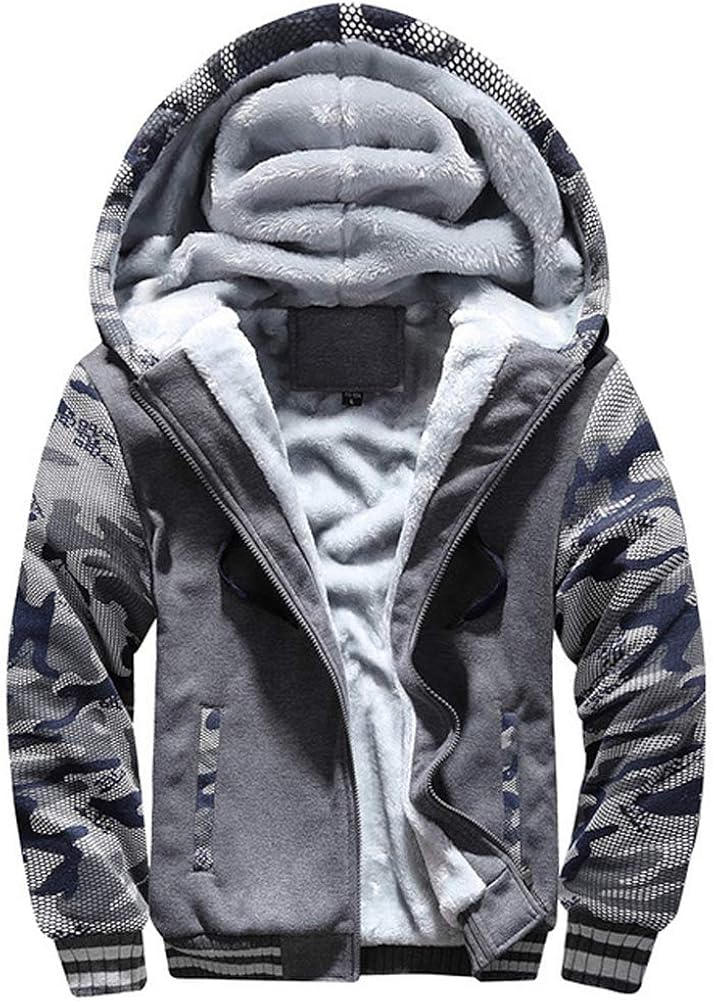 Mens fur lined zip up hoodies Clearance