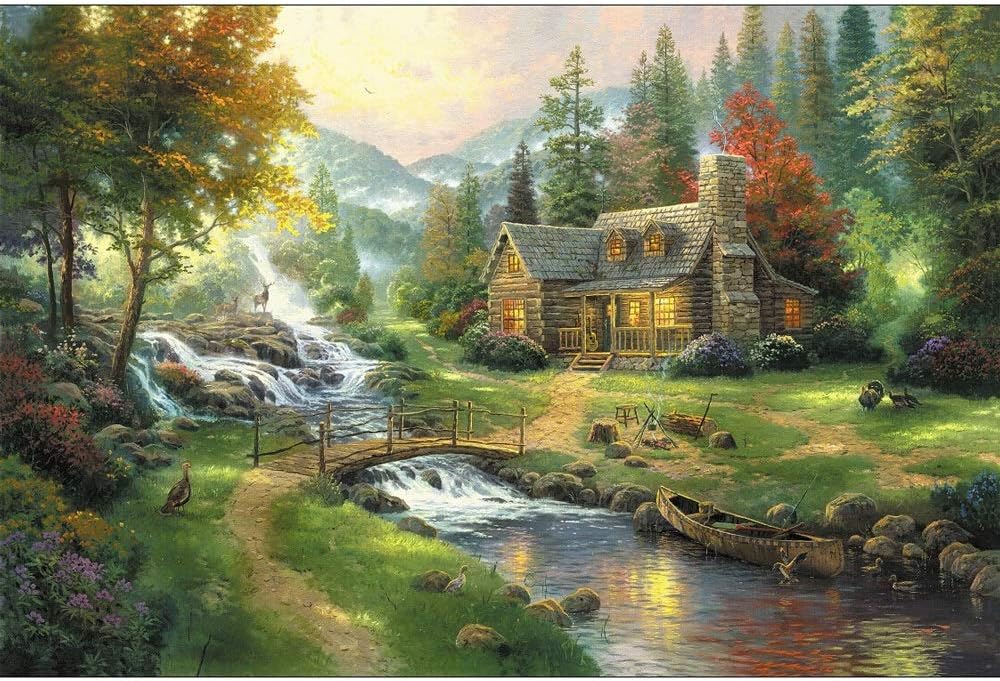 Painting Wooden Jigsaw Puzzle for Adults Kids 500/1000/1500/2000/2700/3000/5000 Pieces - Norwegian Forest, DIY Home Decoration Art,Entertainment Toy, Relieve Stress Puzzles (Size : 1000 Pcs)