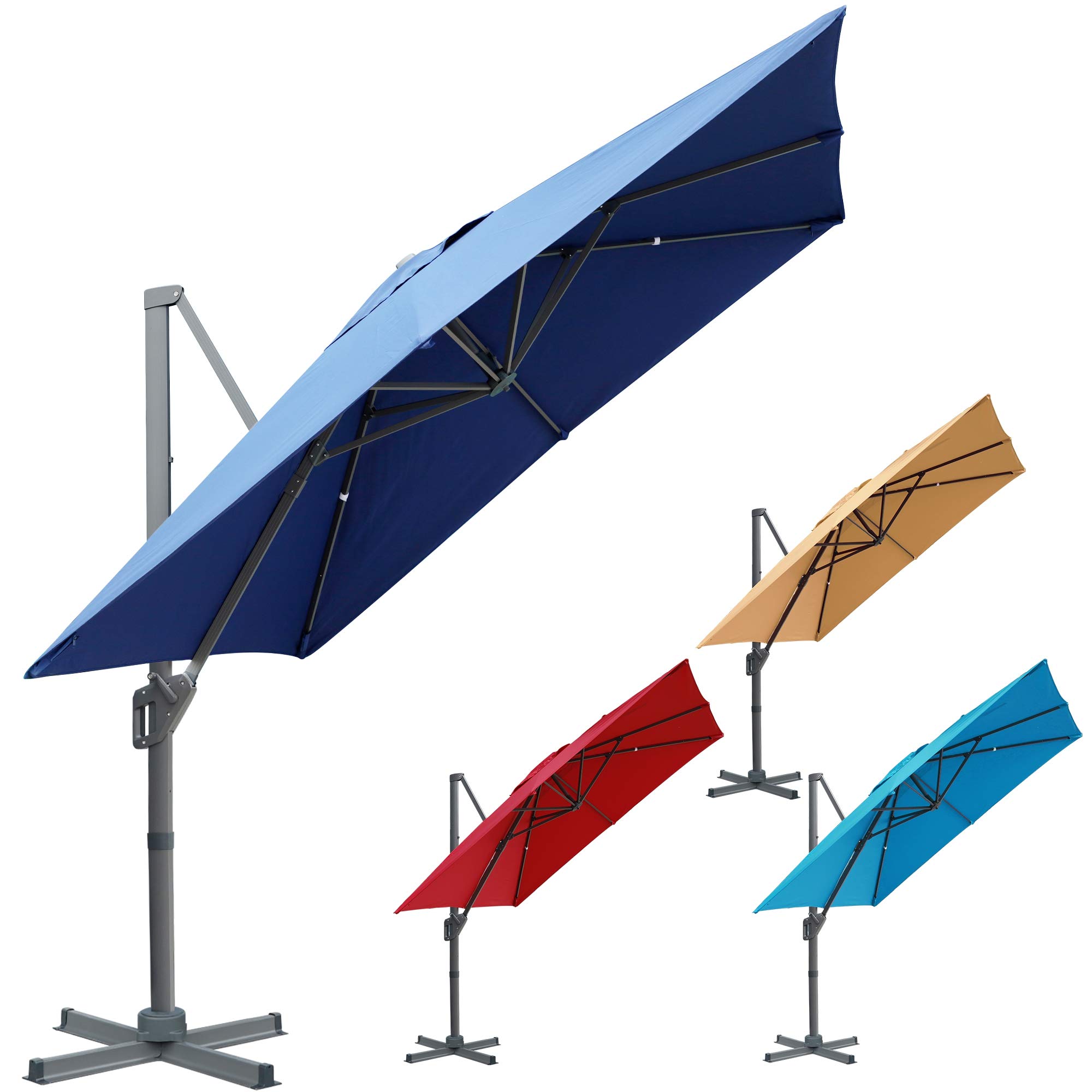 Buy Blissun 10 x 10 ft Offset Umbrella, Hanging Patio Umbrella with 360
