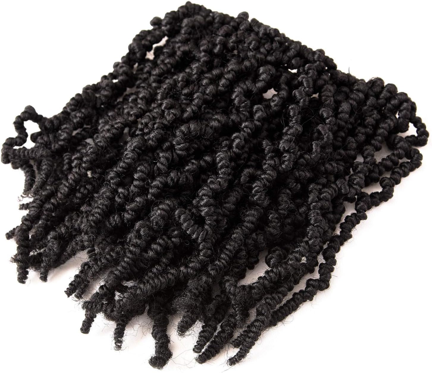 3 Packs Short Curly Spring twist Braids Synthetic Crochet Hair Extensions 10 inch 15 strands/pack Ombre Crochet Twist Braids Fiber Fluffy Curly Twist Braiding Hair Bulk (1B#)
