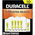 Duracell Hearing Aid Batteries Yellow Size 10, 12 Count Pack, 10A Size Hearing Aid Battery with Long-Lasting Power, Extra-Long EasyTab Install for Hearing Aid Devices
