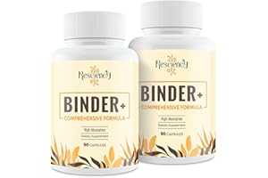 Resciency 1500 MG Detox Binder Supplement – Activated Charcoal, Zeolite, Bentonite Clay – Liver & Gut Detox Cleanse, Toxin Flush, Digestive, Max Absorption, 180 Vegan Capsules