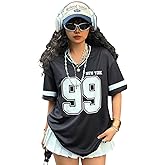 SOLY HUX Girl's Jersey Shirts Y2k Number Graphic Tees V Neck Short Sleeve Streetwear Tee Summer Tops