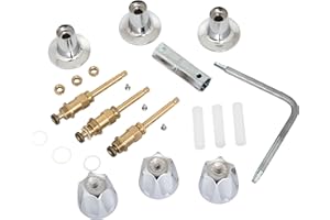 SENLO Price Pfister Faucets Bathtub and Bathroom Shower 3-Chrome-Handle Remodel Rebuild Repair Replacement Tub Trim Kit Compression Valve Stem Verve 6-Step Metal Removal Faucet Seat Bibb Wrench Tool