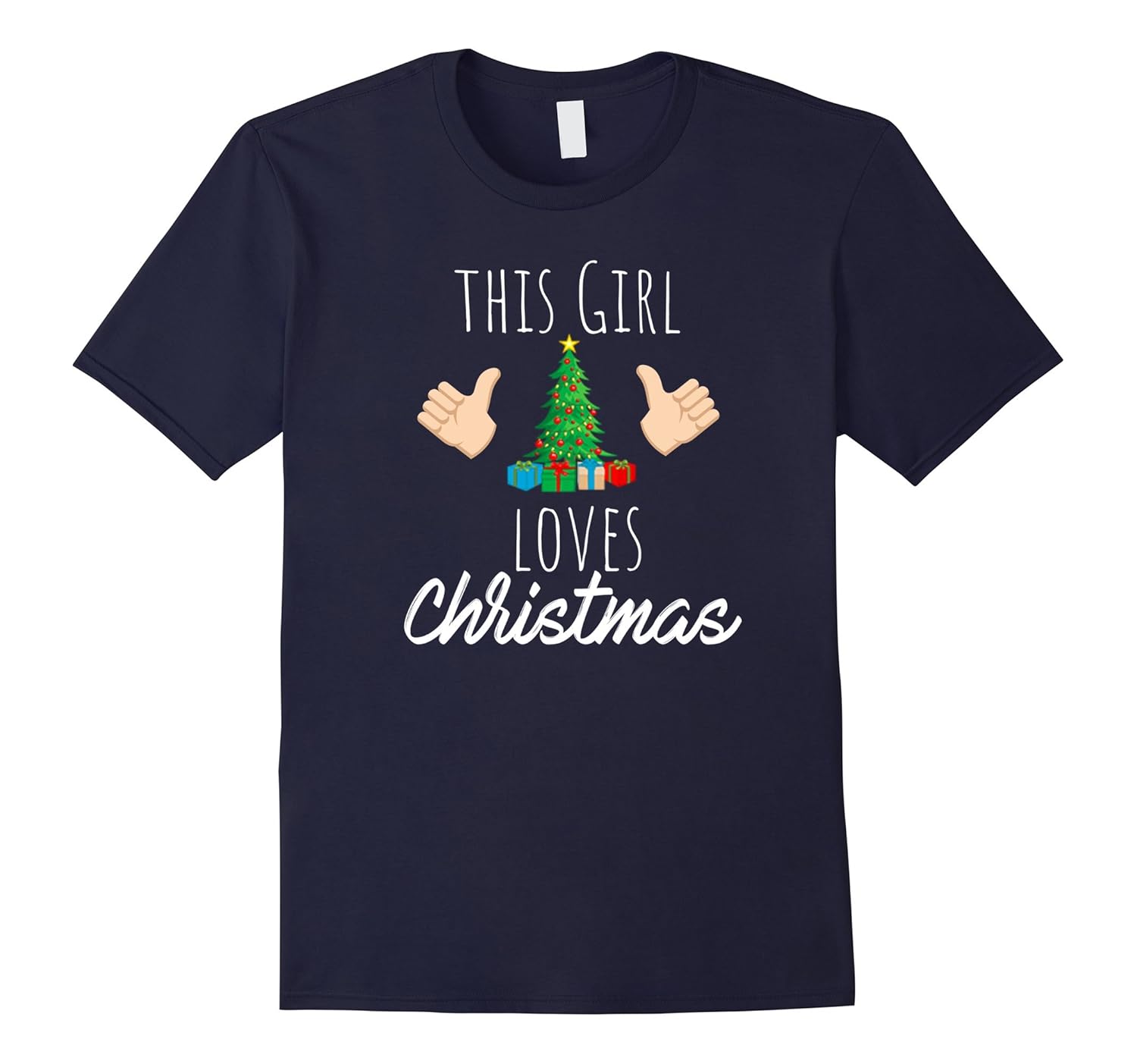 This Girl Loves Christmas Holiday Tree & Presents T-Shirt-Rose