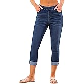 GRAPENT Pull On Jeans for Women High Waisted Skinny Capri Pants Trendy Stretch Denim Cropped Jeans Crop Jeggings Capris