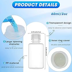 LZHNB 2oz/60ml Plastic Sample Bottles with