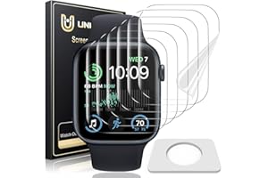 UniqueMe 6 Pack TPU Screen Protector Compatible with Apple Watch 44mm SE 3/SE 2/SE Series 6/5/4, [Upgrade Flexible Film] Anti-Scratch Soft HD TPU Clear Film for iWatch 44mm