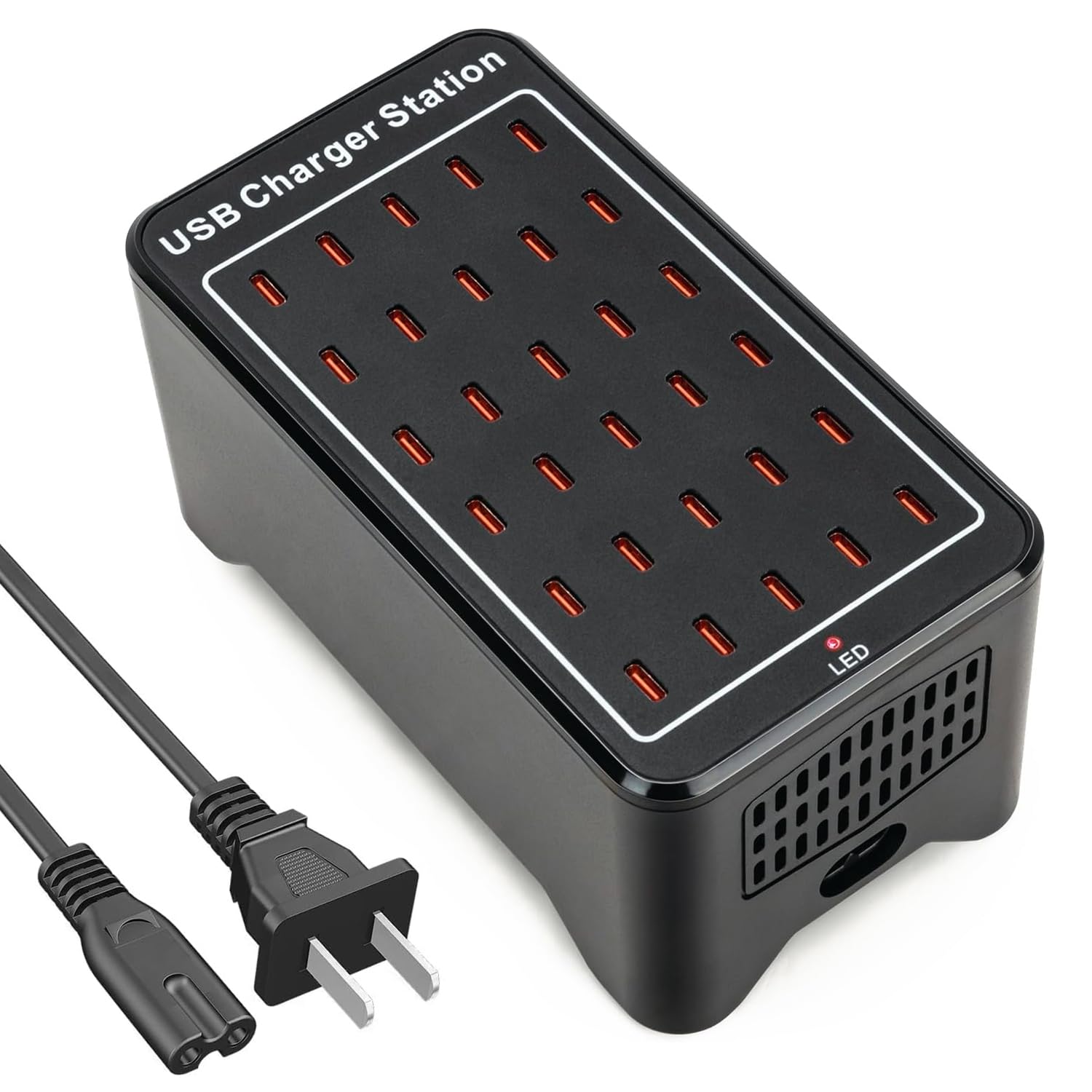 Photo 1 of USB C Charger Station 150W, 30 Port USB Charger Block USB Charging Hub, Multiport USB C Charger Desktop Charger Compatible with iPhone 16/15/14/13/12/11, iPad, Tablets, Samsung GalaxyS23 S22,Phone