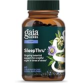 Gaia Herbs SleepThru, 60 Vegan Capsules, 30 Servings | Sleep Support Supplement with Ashwagandha Root, Magnolia Bark, Passionflower &amp; Jujube Date*