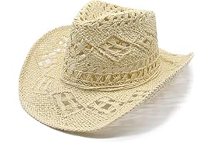 Straw Cowboy Hat for Women Unisex Wide Brim Outdoor Sports Cap Classic Summer Holiday Party Vacation Beach Sun Hat